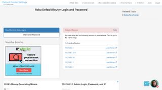 Roku Default Router Login and Password - Clean CSS