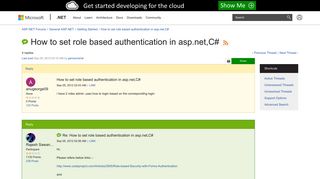 How to set role based authentication in asp.net,C# | The ASP.NET ...