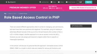 Role Based Access Control in PHP — SitePoint