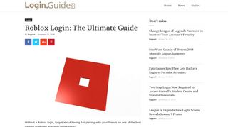 Roblox Login: The Ultimate Guide – Login.Guide