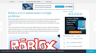Roblox server maintenance or login problems, Jan 2019