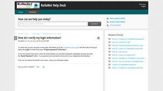 How do I verify my login information? : RollaNet Help Desk
