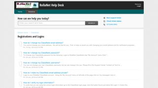 Registrations and Logins : RollaNet Help Desk