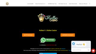 Rollex11 Android Apk iOs Download | Rollex11 Casino Malaysia