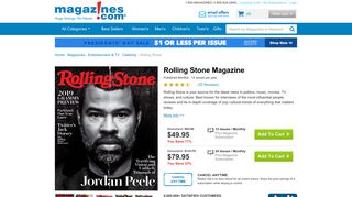 Rolling Stone Magazine Subscription Discount | Magazines.com
