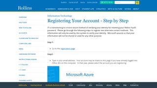 Registering Your Account - Step by Step | Help Desk ... - Rollins College