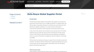 Rolls-Royce Global Supplier Portal - MyExostar