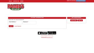 Romeo's Pizza Online Ordering | Log In