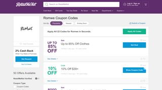 10% Off Romwe Coupon, Promo Codes - RetailMeNot