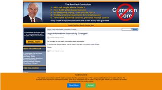 Login Information Sucessfully Changed! - Ron Paul Curriculum
