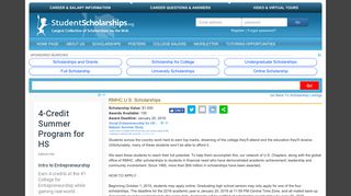 Scholarship Application - RMHC U.S. Scholarships