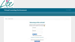 Virtual Learning Environment: Login to the site