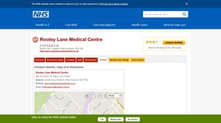 Contact - Rooley Lane Medical Centre - NHS