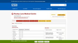Overview - Rooley Lane Medical Centre - NHS