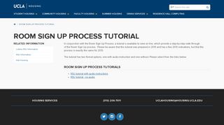 Room Sign Up Process Tutorial | UCLA Housing