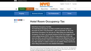 Business Hotel Room Occupancy Tax - NYC.gov