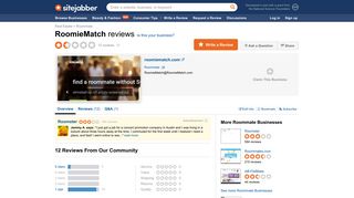RoomieMatch Reviews - 12 Reviews of Roomiematch.com | Sitejabber
