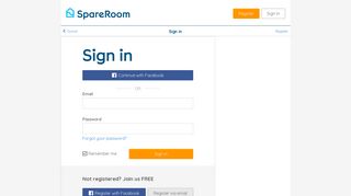 Log in ‹ SpareRoom - SpareRoom.com