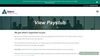 View Paystub | Select Staffing