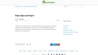 Easy sign up & log in – Roomster