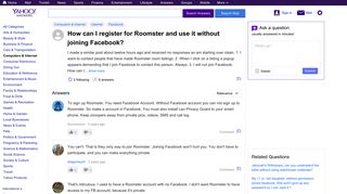 How can I register for Roomster and use it without joining ...