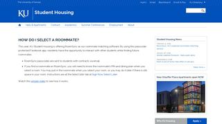 How do I select a roommate? | Student Housing