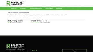 Start or Continue Your Application - Roosevelt University