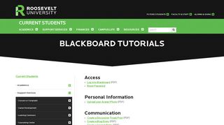 Current Students: Blackboard Tutorials | Roosevelt University