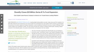Roostify Closes $25 Million Series B To Fund Expansion | Business Wire