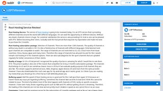 Root Hosting Service Review! : IPTVReviews - Reddit