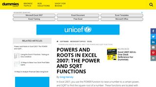 Powers and Roots in Excel 2007: The POWER and SQRT Functions ...