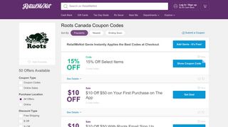 15% Off Roots Canada Coupon, Promo Codes - RetailMeNot