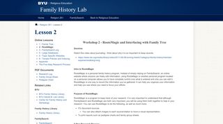 RootsMagic - Family History Lab - BYU