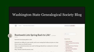 Rootsweb Lists Spring Back to Life! « Washington State Genealogical ...