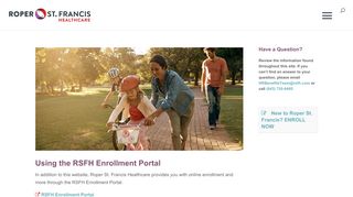 Using the RSF Enrollment Portal | Roper St. Francis Healthcare