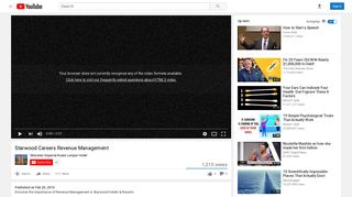 Starwood Careers Revenue Management - YouTube