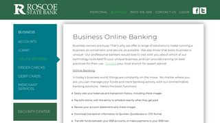 Business Online Banking | Roscoe State Bank