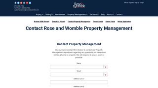 Rentals - Contact Property Management - Rose & Womble Realty