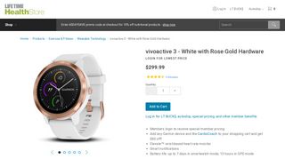 vivoactive 3 - White with Rose Gold Hardware - Life Time Health Store