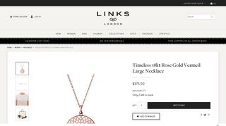 Large 18kt Rose Gold Vermeil Necklace | Links of London