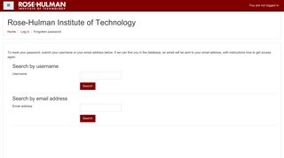 Forgotten password - Rose-Hulman Institute of Technology