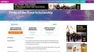 Pride of the Rose Scholarship Details - Apply Now | Unigo