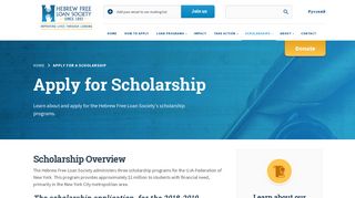 Apply For a Scholarship - Hebrew Free Loan Society (HFLS) | Hebrew ...