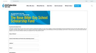 Rose Biller Day School Scholarship Application » UJA-Federation of ...