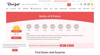 Rosegal Points: Sign In And Get Free Points Everyday