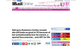 The return of diet queen Rosemary Conley | Daily Mail Online