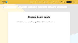 Student Login Cards - Rosetta Stone