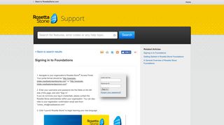 Signing in to Foundations - Rosetta Stone Support