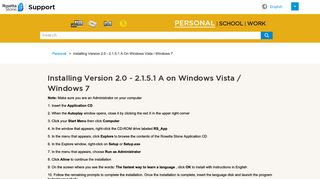 Installing Version 2.0 - 2.1.5.1 A on Windows Vista / Windows 7 ...