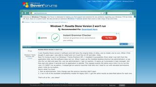 Rosetta Stone Version 2 won't run - Windows 7 Help Forums